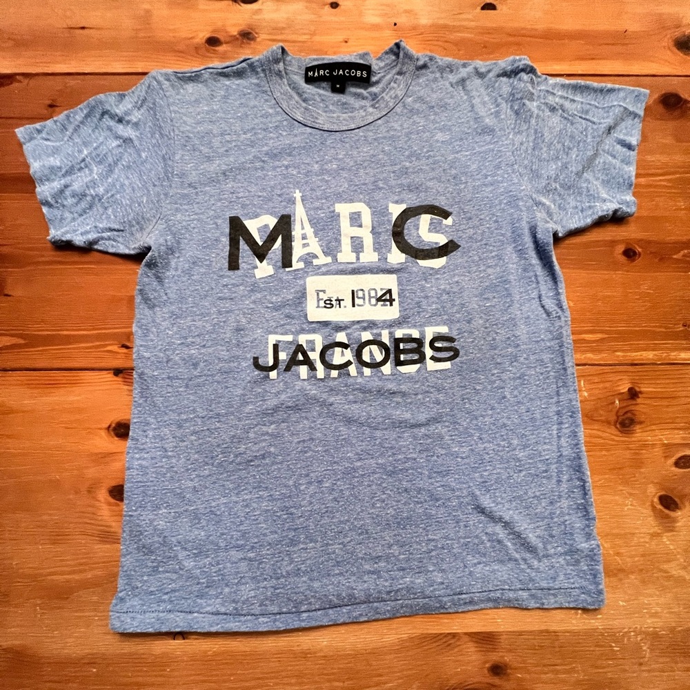 Mens Marc Jacobs Light Blue Melange T-shirt size Medium